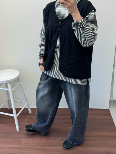 坑條口袋背心 260127096