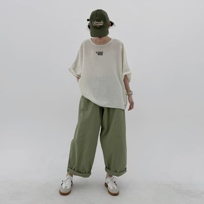 鬆緊腰休閒褲 S7043