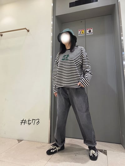 #573壓褶丹寧褲 26310143