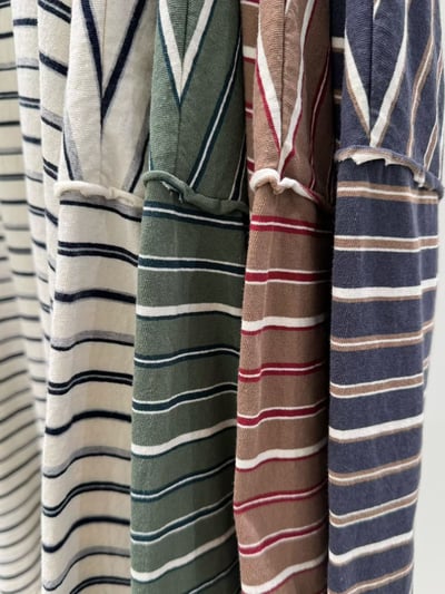 不收邊條紋上衣 206107