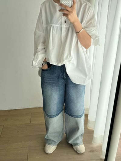 拼接丹寧褲 Ma227078