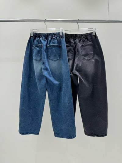 鬆緊腰磨白牛仔褲 260115124