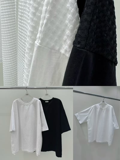 異材質餅乾格上衣 260409067