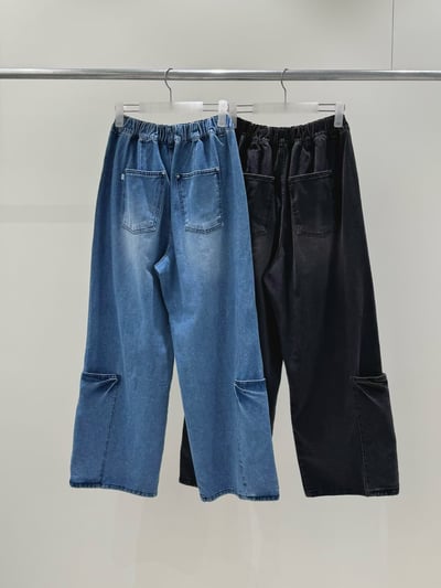 口袋設計款丹寧褲 26313199