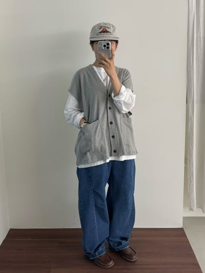 V領雙口袋背心 26226094