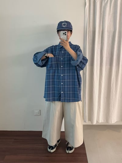 經典配色格紋衫 206112