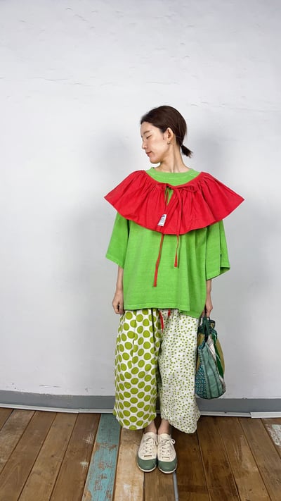 點點撞色褲 26306104