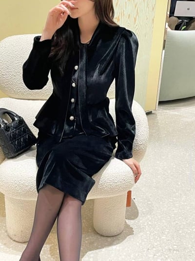 珍珠綁帶絨光上衣4