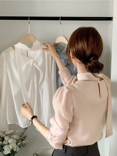 氣質交叉領綁帶上衣4