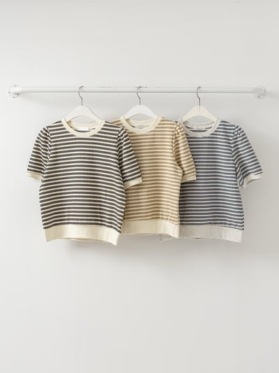 復古條紋針織短袖上衣13