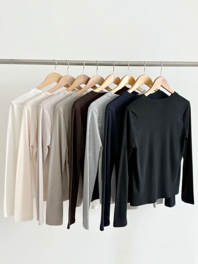 日常必備・柔軟圓領內搭上衣6