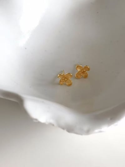 簡約小花霧感耳環 | 925 silver3