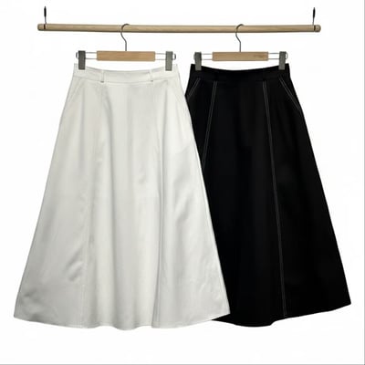 高腰修身傘狀長裙9