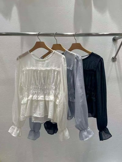 柔霧輕紗・鬆緊束腰上衣9