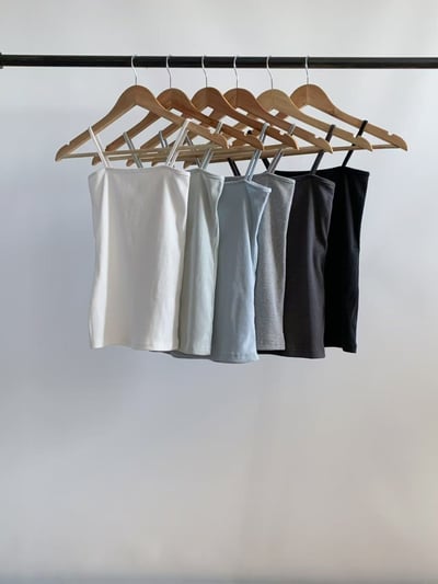 百搭細肩平口坑條背心16