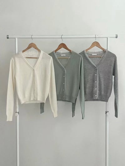 日常微法式・薄紗滾邊針織開襟9