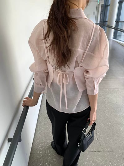 輕透疊穿感兩件式上衣6