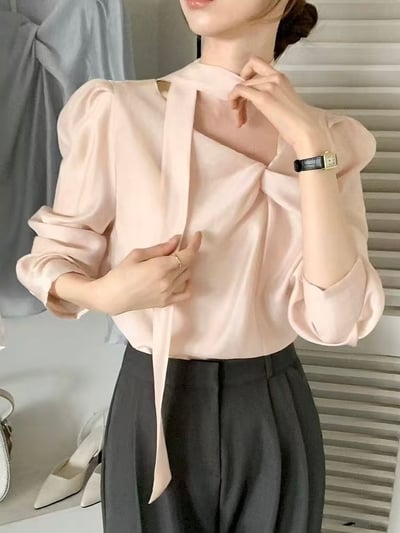 氣質交叉領綁帶上衣1