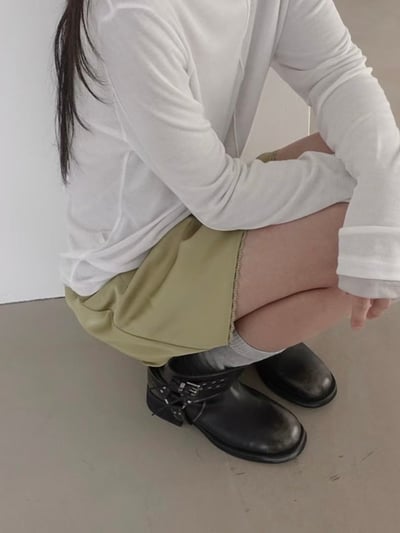 清新光澤感微A字短裙6
