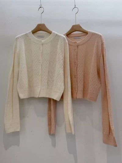 愛心鏤空針織開襟上衣8