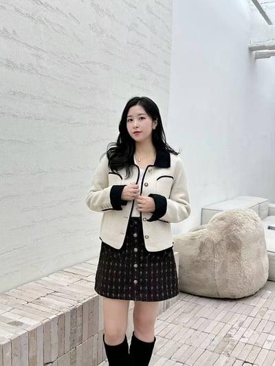 英倫滾邊短版外套3