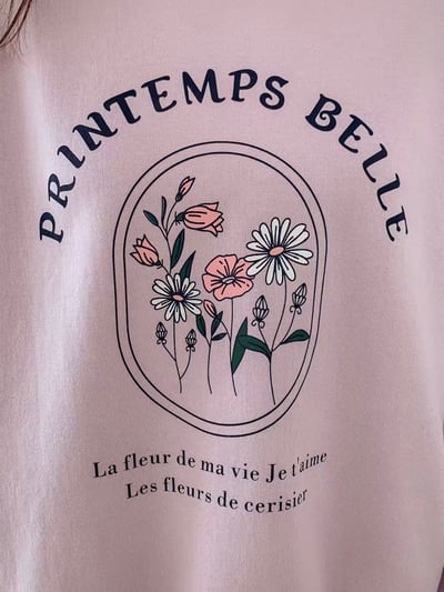 法式復古花卉印花圓領衛衣11