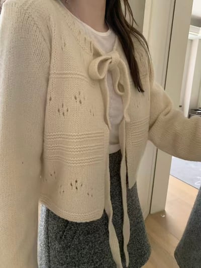 正反兩穿綁帶針織上衣1