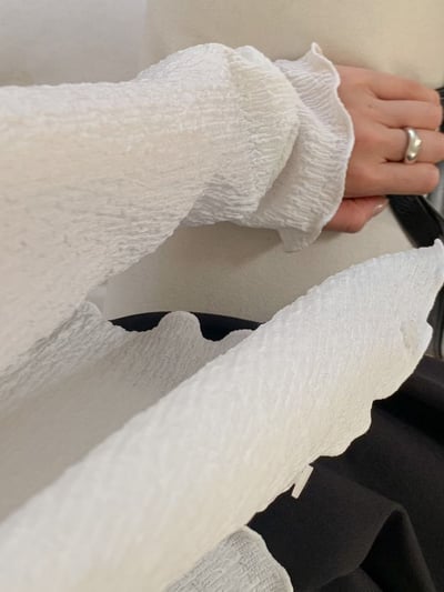 木耳邊兩件式罩衫背心組7