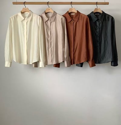微光緞面天絲質感襯衫7