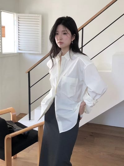 日常留白・柔光寬版襯衫4