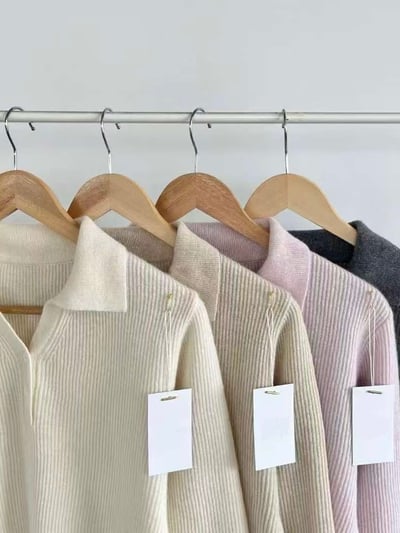 溫柔觸感翻領針織上衣3