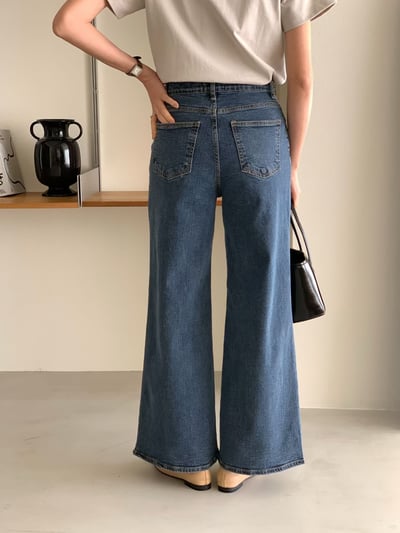 高腰長腿寬管牛仔褲8