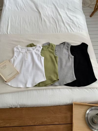 坑條排扣無袖背心12