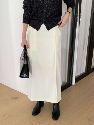 雙摺線修飾長裙1