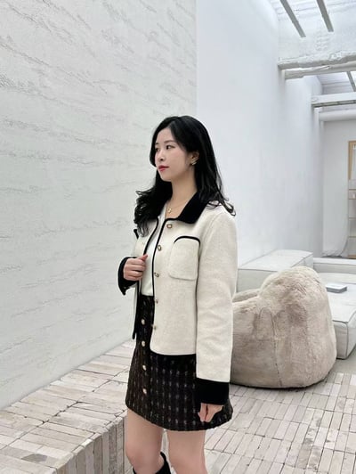 英倫滾邊短版外套4