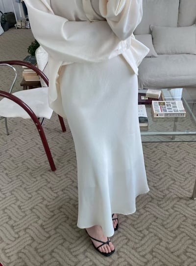 質感襯衫＋垂墜長裙套裝3