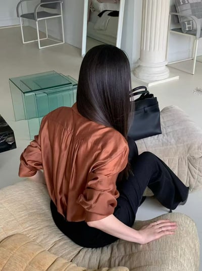 微光緞面天絲質感襯衫6