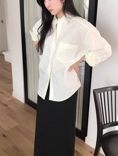 日常留白・柔光寬版襯衫7