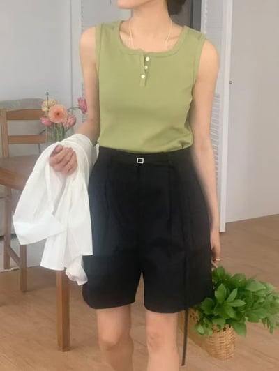 坑條排扣無袖背心5