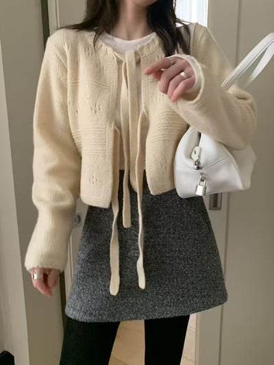 正反兩穿綁帶針織上衣2