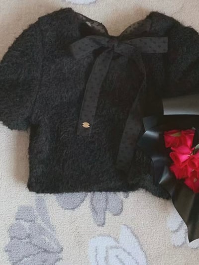 溫柔留白・點點緞帶針織上衣8