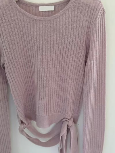 柔光針織・坑條側綁帶上衣6