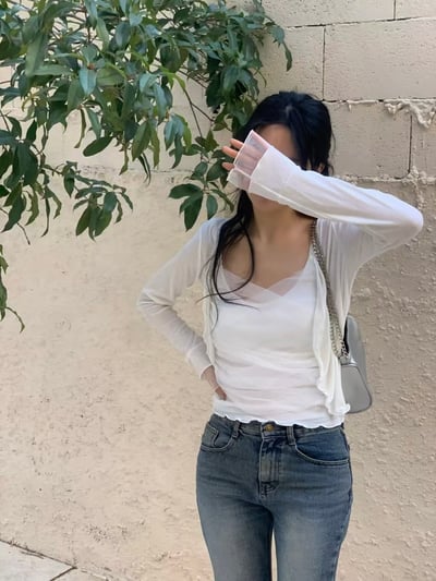 柔紗抓皺兩件式上衣3