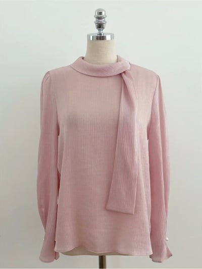 氣質垂墜領綁帶上衣8