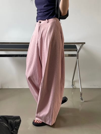 微光豹紋寬版長褲4