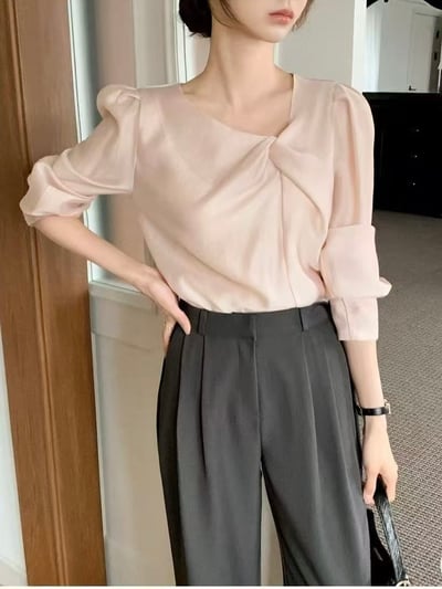 氣質交叉領綁帶上衣2