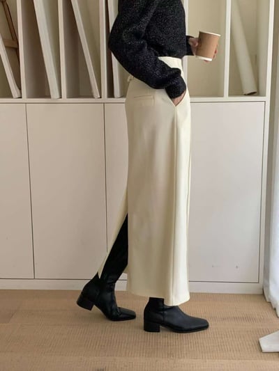 雙摺線修飾長裙4