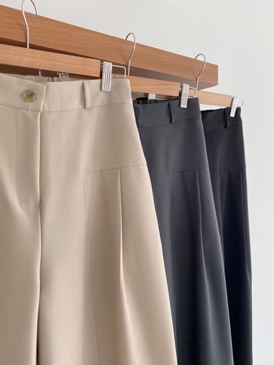 高腰垂墜感寬版西裝褲9