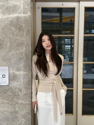 圍巾綁腰針織三件式套裝3