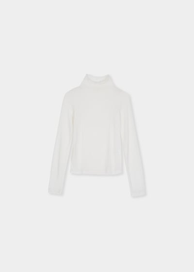 小荷葉高領柔棉上衣15